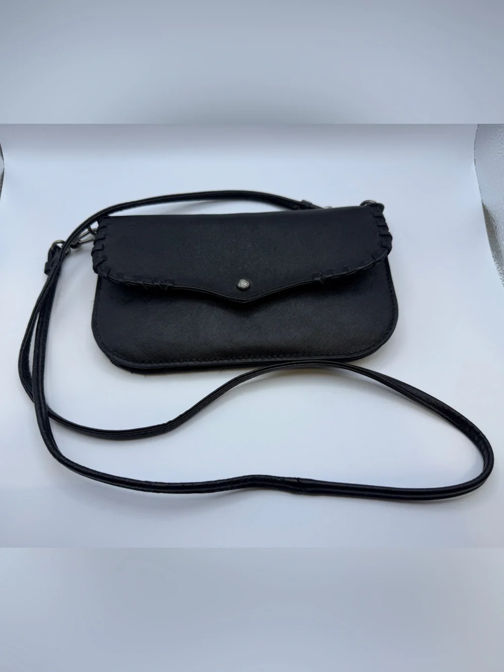 The Sak Black Whipstitch Envelope Clutch